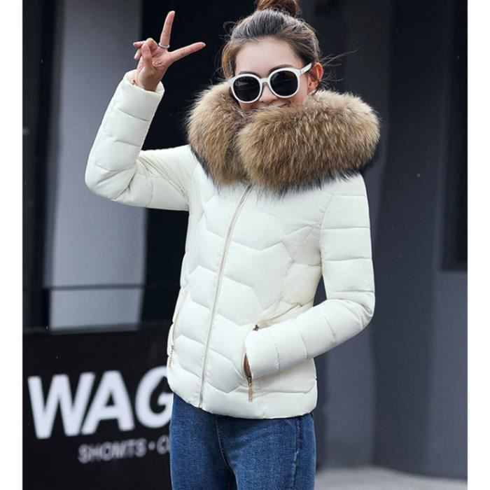 Femme Manteau d hiver Jacket Court Veste Capuche Chaud Doudoune