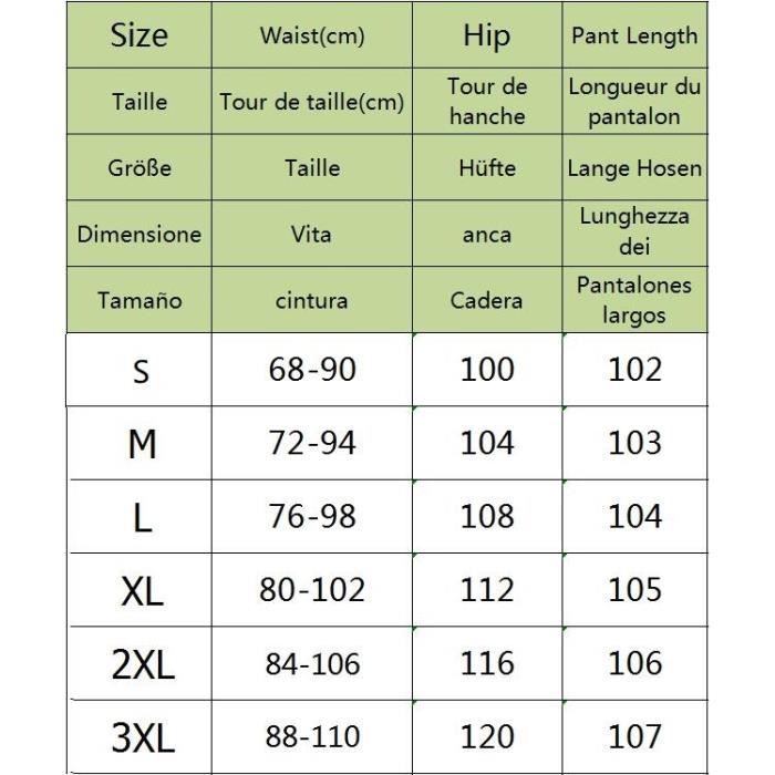 Pantalon taille sales 30 homme correspondance