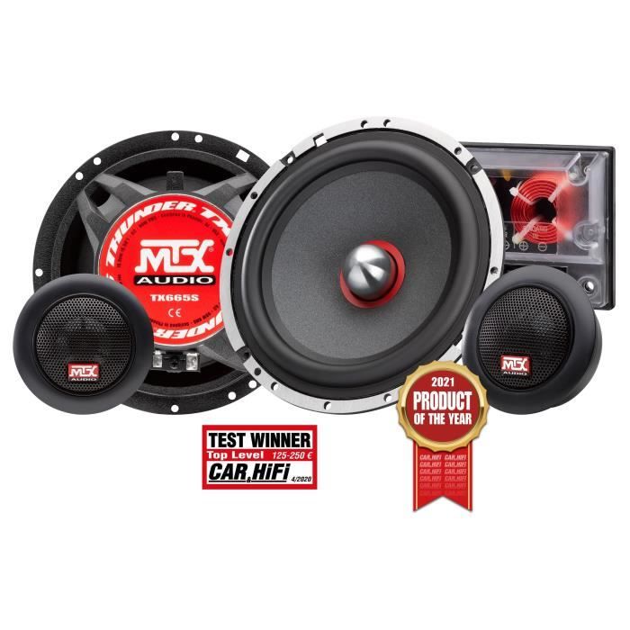 MTX TX650C Haut-parleurs Coaxiaux 13cm 2 Voies 80W RMS - Châssis Alu, Tweeter Néodyme Dôme Soie