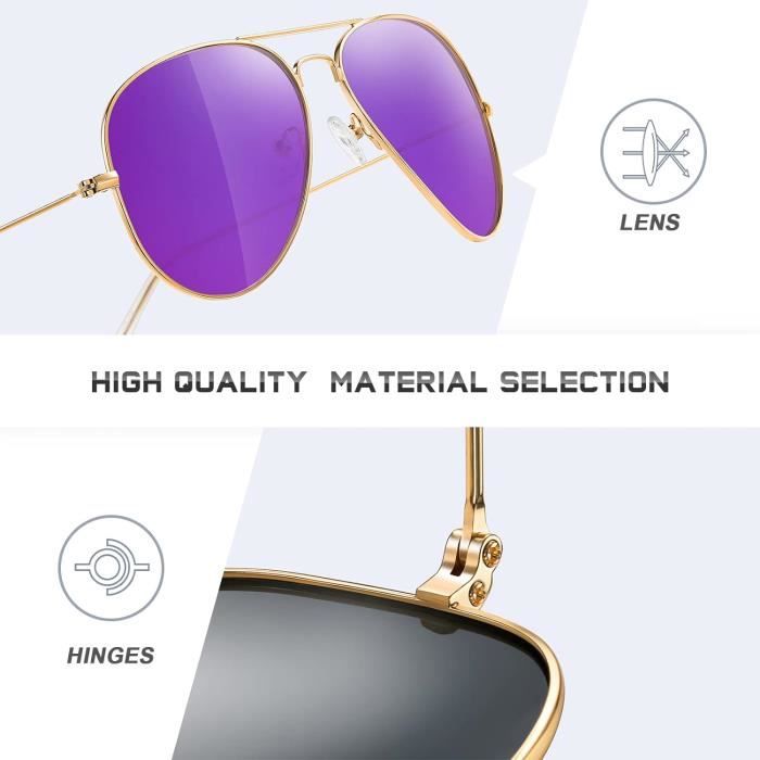 Lunettes Métal Unisexe Lunettes De Soleil WDZAYXC Polarisées - Forme Ovale Rétro - Protection UV400 Accessoire Mode Vintage