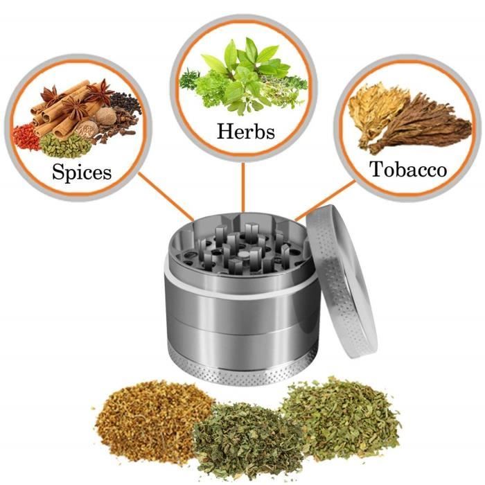 Grinder 2 Pièces 63 Mm - Moulin à Herbes Et épices Avec Grattoir à Pollen - Alliage De Zinc Magnétique Grinder Metal