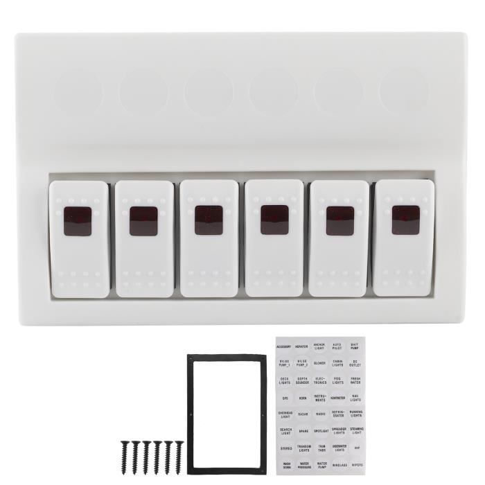 Shkalacar Panneau Interrupteur 6 Gangs Étanche 12-24V Avec Fusibles - Pour Bateau Voiture Camion RV