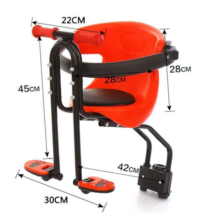 ZUKKA Siège Avant Vélo Enfant – Charge 25 Kg, Selle Avec Pédales, Ceinture Sécurité, Compatible VTT Et Vélo Route