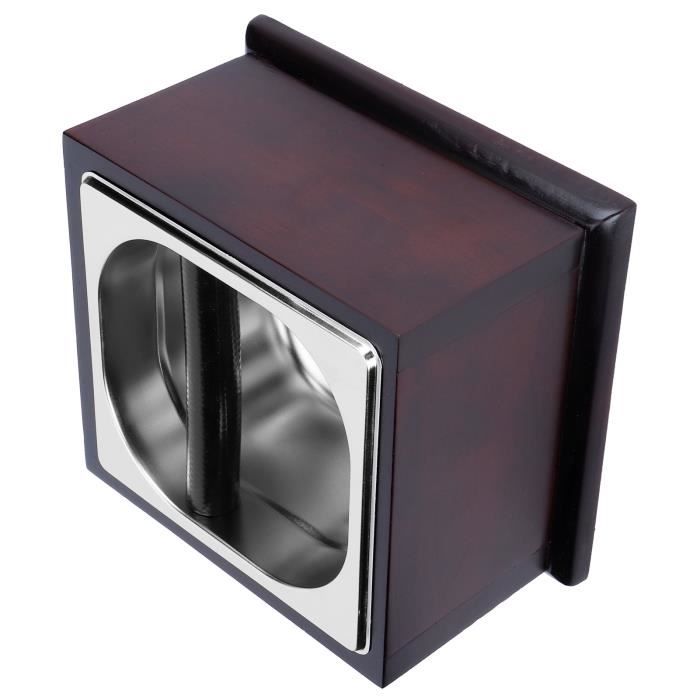 Boîte à Café à Frapper En Bois D'Acacia - Seau à Scories Amovible 1,5 L, Design Carré Multifonction Pour Barista