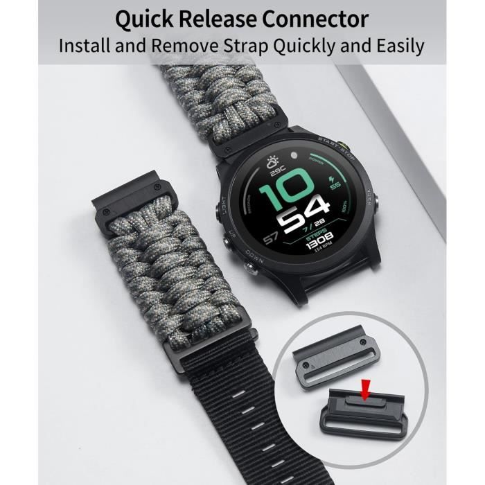 Compatible Avec Garmin Vivoactive 4 Bracelet,22Mm Slibération Rapide Silicone Souple Fermoir En