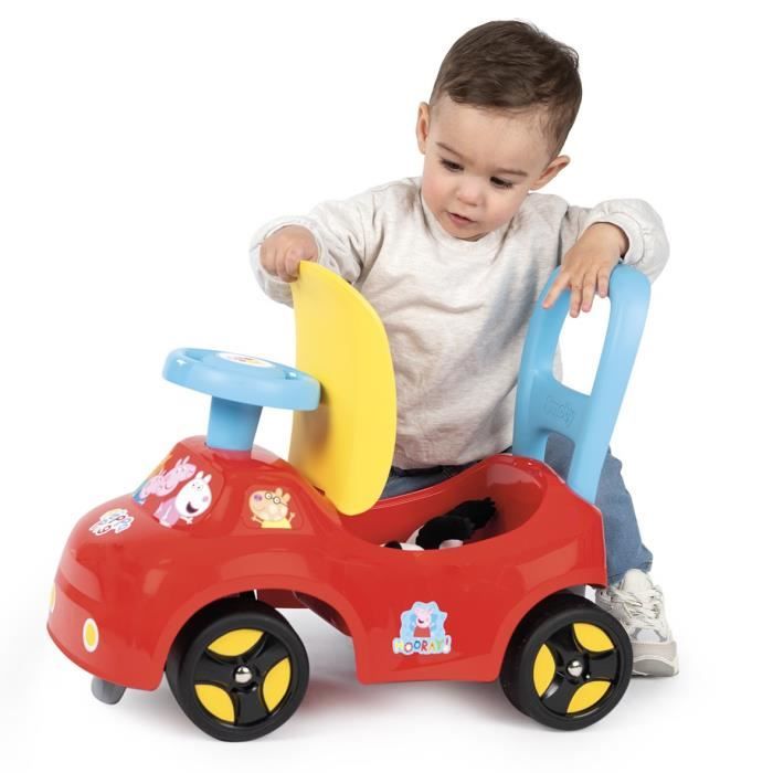 Smoby - Porteur auto enfant 2 en 1 - Peppa Pig - Coffre sous la selle Smoby - Porteur auto enfant 2 en 1 - Peppa Pig - Coffre sous la selle