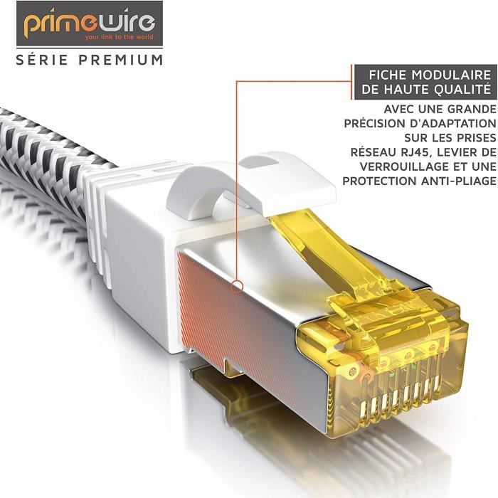Primewire - 10m Câble réseau Cat 7 Ethernet Gigabit de 10 m