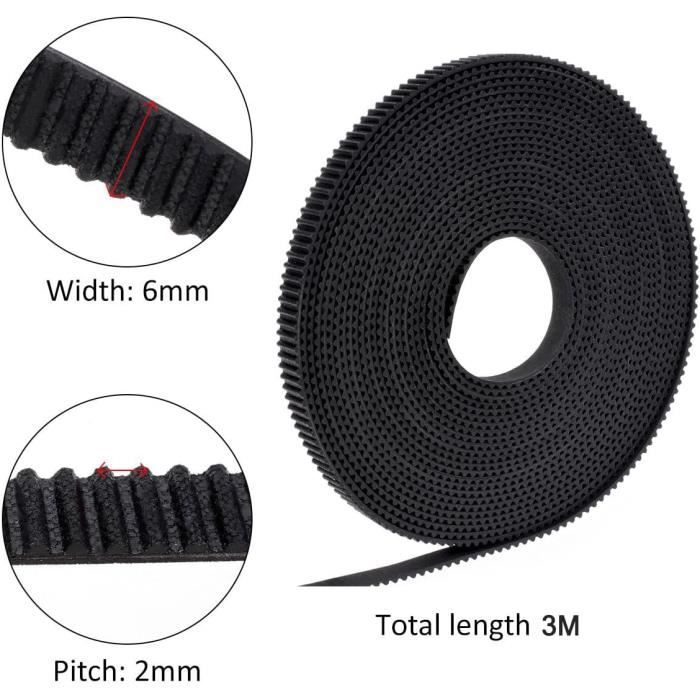 GT2, 2 cinghie dentate chiuse, larghe 6 mm, 852mm, 1