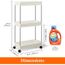 Chariot De Rangement Salle De Bain 3 Niveaux SHISHI – Desserte Étroite à Roulettes – Organisateur Cuisine, Chambre, Bureau – Blanc 54×12,3×72 Cm