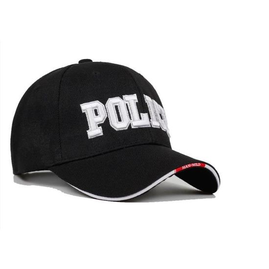 Casquette Visiore 8 Points US Police - Chapeau Noir d