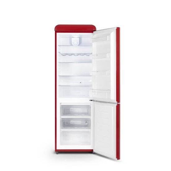 Réfrigérateur Vintage SCHNEIDER SCB300VR - 304L, Design Rétro Années 50, Froid Brassé, Classe A++, Rouge Vif - Idéal Pour Une Cuisine Unique - 10