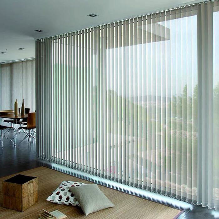 Store Vertical à Lamelles En Coton/Lin - Blanc, 150x130cm - Réglable Lumière Et Intimité - Pour Fenêtres, Portes Coulissantes - 7