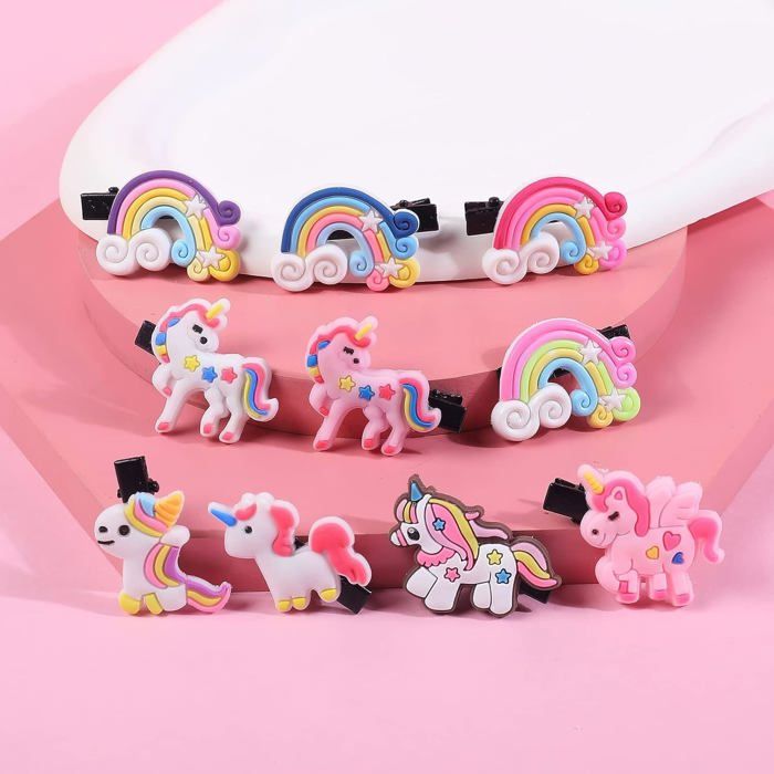 Brosse à cheveux pour femmes et filles, licorne arc-en-ciel, peigne à