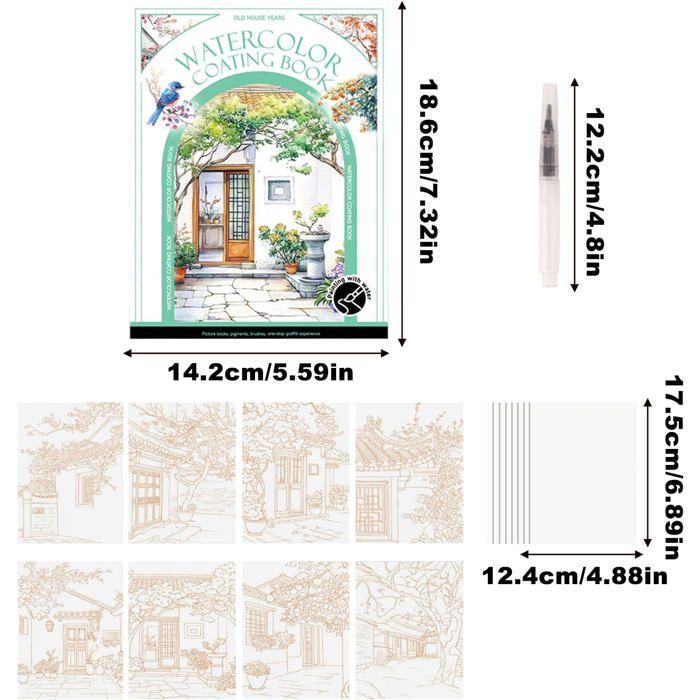LIVRE DE COLORIAGE Cahier D'aquarelle Pour Débutants Cahiers de