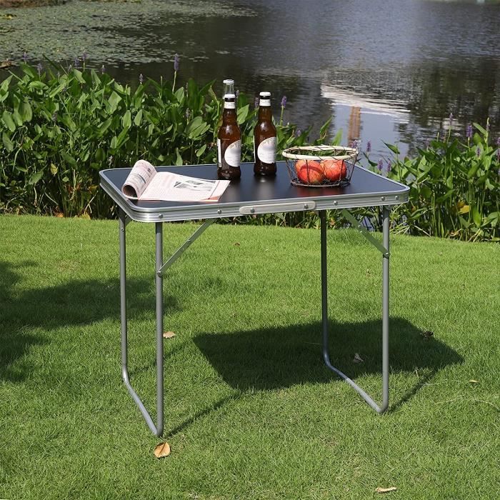 Meuble de camping - table pliable - 80X60XH70CM - Gris