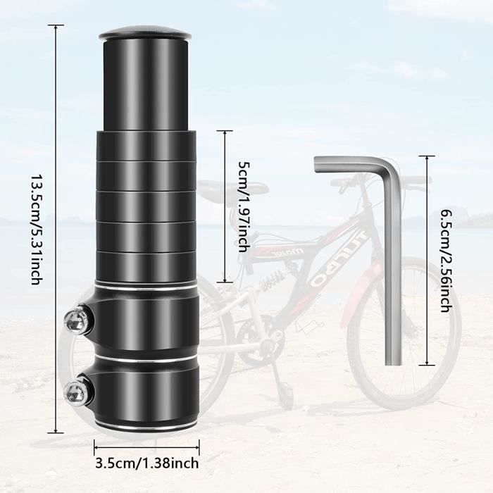 Rehausse De Potence VTT 13 Cm – Alliage Aluminium, Réglable, Compatible 28.6mm (1-1/8"), Pour Vélo Route, BMX