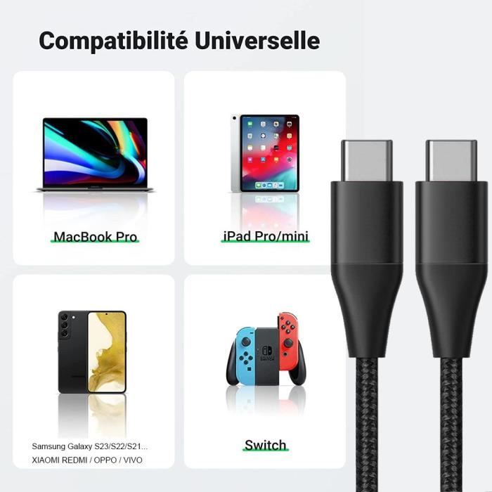 Chargeur USB C Rapide 25W Pour Samsung Galaxy A13 5G A14 4G A33, A34 A54 A53