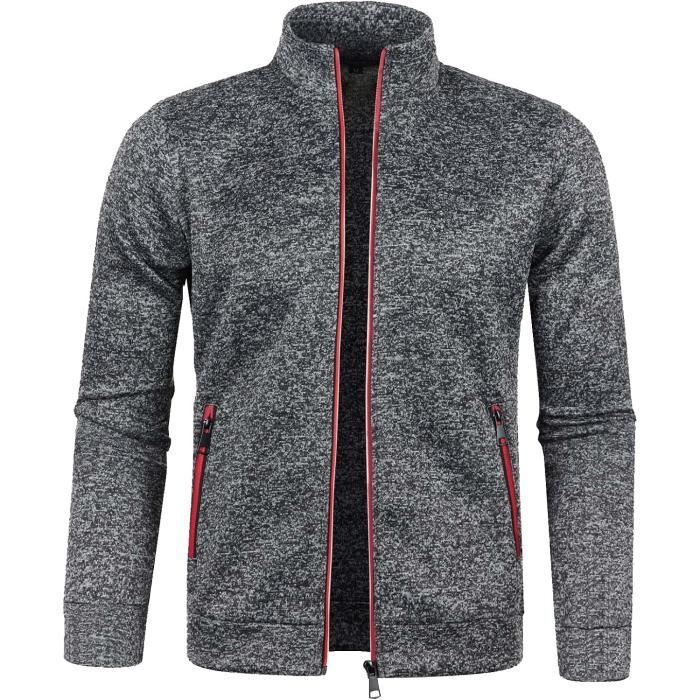 Sweat shirt pour homme avec fermeture clair Veste polaire fine