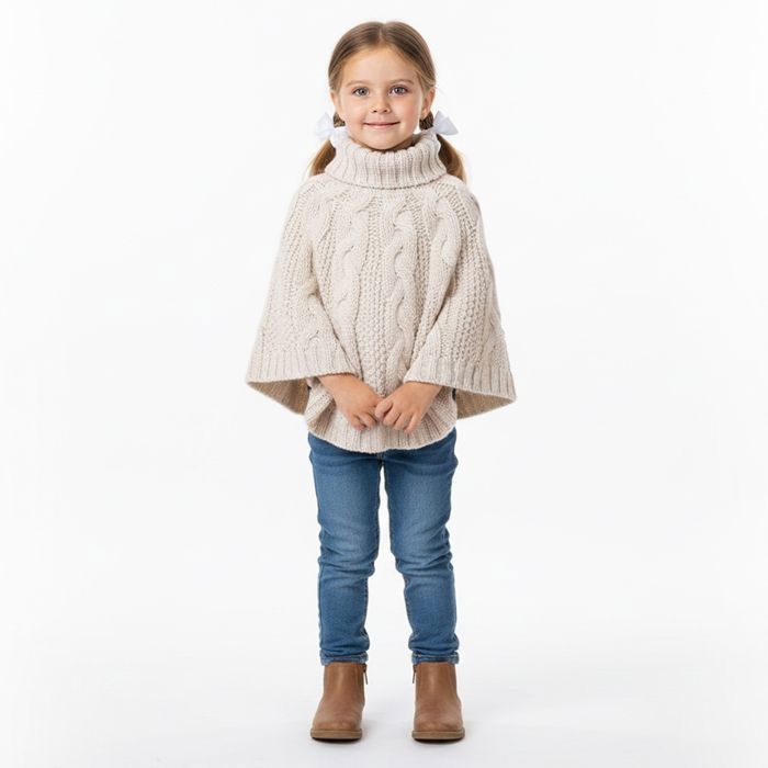 Poncho En Tricot Femme Col Roulé – Coupe Chauve-souris Légère, Idéal Pour L'automne, Couleur Unie, Style Décontracté