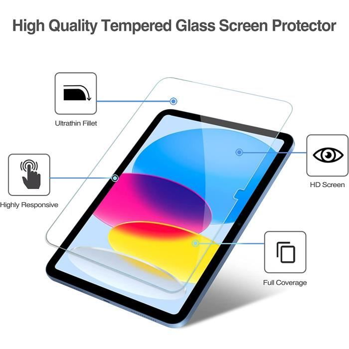 Une Touche Installation Protection D'écran pour iPad 10,2 Pouces (9ème/8ème/7ème  Génération, 2021/2020/2019), Film en Verre Trempé avec Kits d'Outils  d'Alignement Automatique, HD Clair