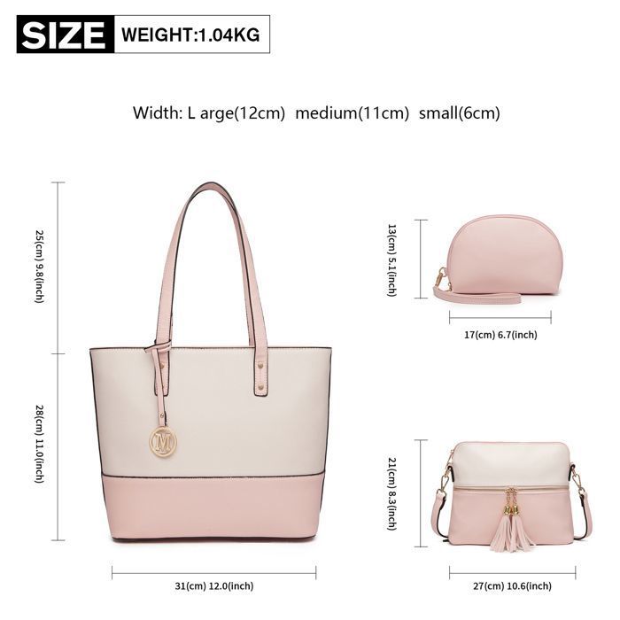 Sac Femme Élégant 2-en-1 Cuir PU - Grand Fourre-Tout Bandoulière + Portefeuille - Idéal Travail Ville Cadeau