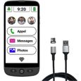 Amplicomms M510-M Smartphone pour senior 4G avec câble magnétique de Charge - Touche SOS - Simplifié-0
