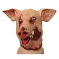 Masque de tête de cochon effrayant Latex Animal Prop Adulte Masque Head Cover Halloween Costume Party - Tête complète - Adulte-0