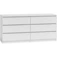 Commode chambre adulte blanc laque