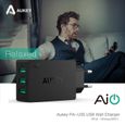 AUKEY Chargeur Secteur USB 3 Ports Universel Chargeur Mural 30W 6A Adaptateur USB Universel pour Apple iOS Android PA-U35-0