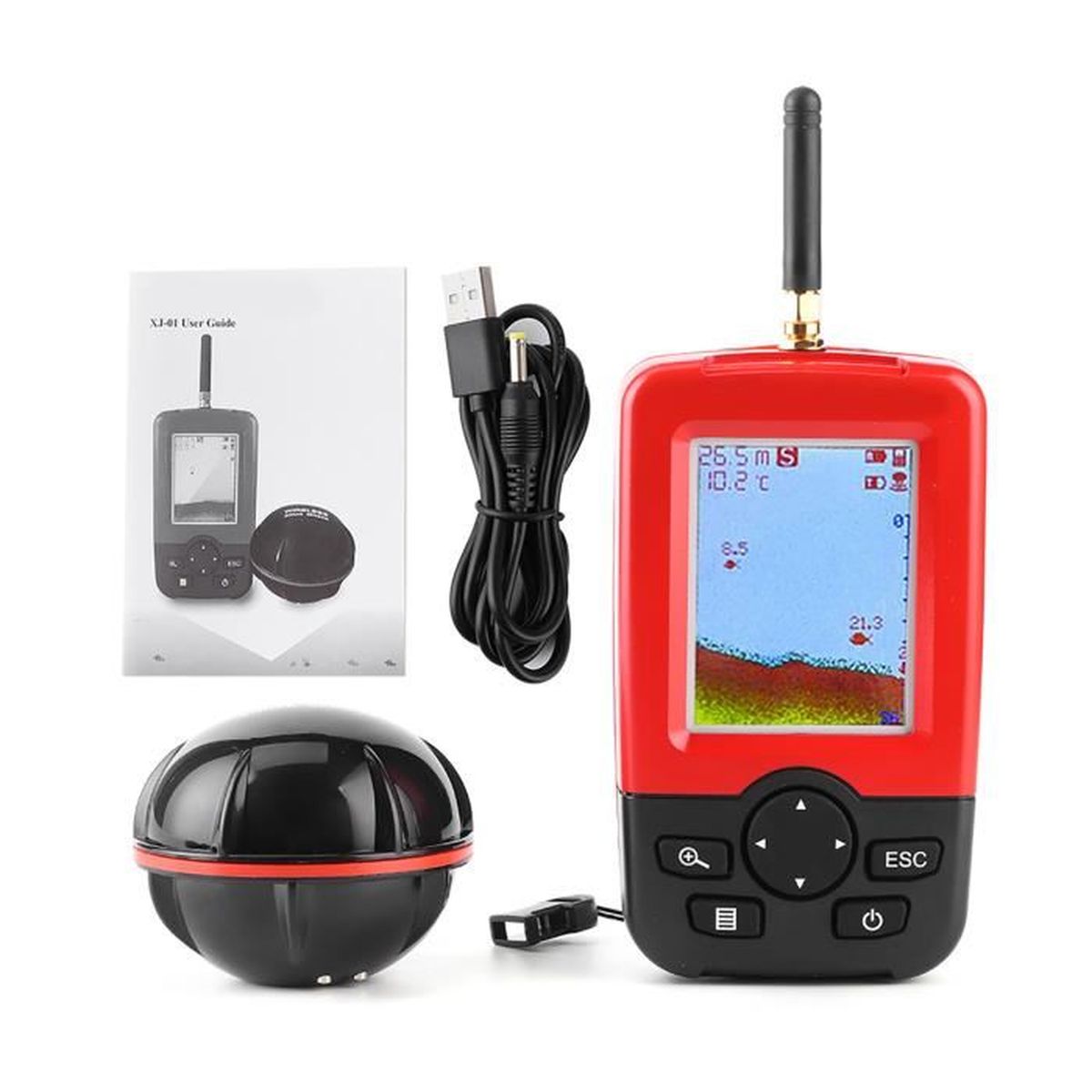 XF-03-Détecteur de profondeur de poisson Portable, Portable, filaire XF-03-Détecteur de profondeur de poisson Portable, Portable, filaire
