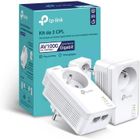 CPL 1000 Mbps - TP-Link TL-PA7027P KIT(FR) - Prise CPL avec 2 Ports Ethernet Gigabit et Prise Intégrée - Boitier CPL Kit de 2