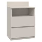 CDF ASTER T1 - Table de chevet avec 2 tiroirs beige - 59x40x32 cm - Table de nuit - Style scandinave