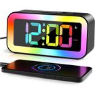 NETBOAT Eveil Lumière LED Radio Réveil Matin Lumineux Lampe de Chevet 20 Niveaux de Luminosité Simulateur d'Aube et Crépuscule 2 Réveils