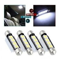 Ampoules LED 42mm 6000K Navette Veilleuses Blanche Canbus Auto 4 SMD