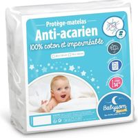 Babysom - Protège Matelas Bébé Anti-acarien - 60x120 cm | Alèse imperméable Souple et Silencieuse | Bouclette 100% Coton | Oeko-Tex®