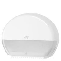 Distributeur de Papier Toilette Mini Jumbo Tork - Blanc - T2 - Grande Capacité - Fibre de Verre