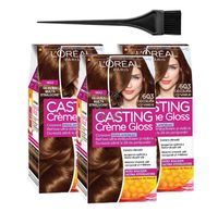 L'Oréal Paris Casting Crème Gloss 603 Caramel Tendre Coloration Semi-Permanente Sans Ammoniaque Lot de 3