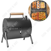 TD® Gril barbecue Gril à poisson portable pour l'extérieur Gril de terrasse Réchaud à cheminée portable 3-5 personnes Détachable