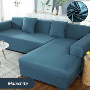 HOUSSE DE CANAPE Housse de canapé en L, housse universelle pour canapé 3+2 places (Peacock Blue)