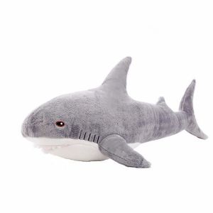 PELUCHE Gris - 15 cm - Jouet en peluche requin géant, Oreiller de lecture Animal en peluche pour cadeaux d'anniversai