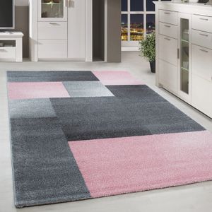 Designer tapis moderne avec des contours Coupe Carreaux Motif marbre simili gris crème