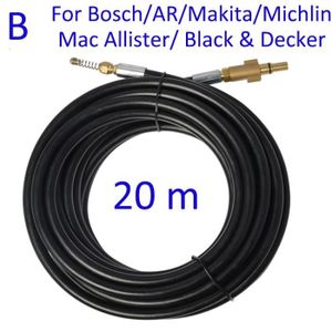 NETTOYEUR HAUTE PRESSION Pour Bosch Makita - Tuyau de nettoyage à haute pression de 20m, tuyau de lavage à haute pression pour égouts