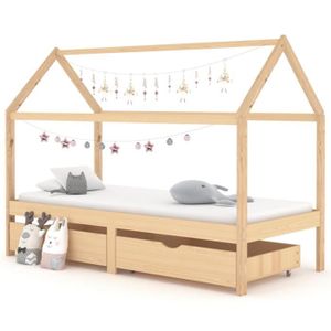 STRUCTURE DE LIT CESAR Cadre de lit d'enfant avec tiroirs Bois de pin massif 90x200 cm 7323776424843