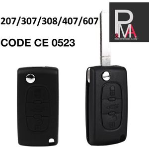 CE0523 VA2 TRUNK 3 Buttons Flip Key Shell Case for Peugeot 206 207