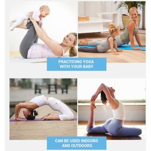 TAPIS DE SOL FITNESS Tapis de yoga multifonctionnel Tapis d'exercice et de fitness Couverture de fitness -Pwshymi-Bleu -4mm -173 * 60 * 0.4cm