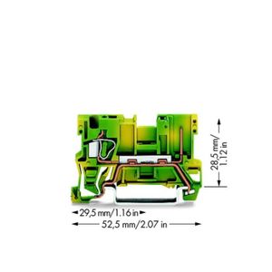 BASE YEUX Borne de base WAGO 769-237 5 mm ressort de traction Affectation des prises: terre vert-jaune 100 pc(s)