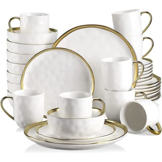 Service Café Expresso Porcelaine 6 Personnes - Tasses 80ml + Soucoupes - LOVECASA