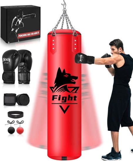Sac de boxe mural plat pour gymnase avec vis incluses en mousse - 12,8 kg