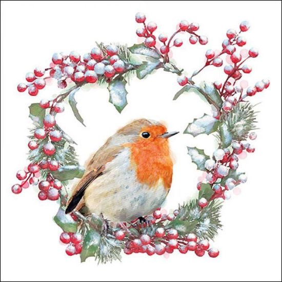 Serviettes En Papier Ambiente - Motif Christmas Bird House Pour Noël Et Hiver | Lot De 20 Serviettes Luxe Pour Décorer La Table