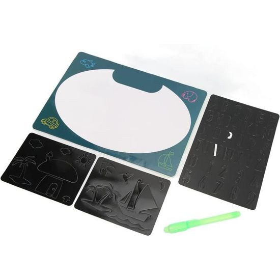 Tablette à Dessin Lumineuse LED Pour Enfants - Effet Néón Avec 7 Stylos Fluorescents - Support Intégré Réglable